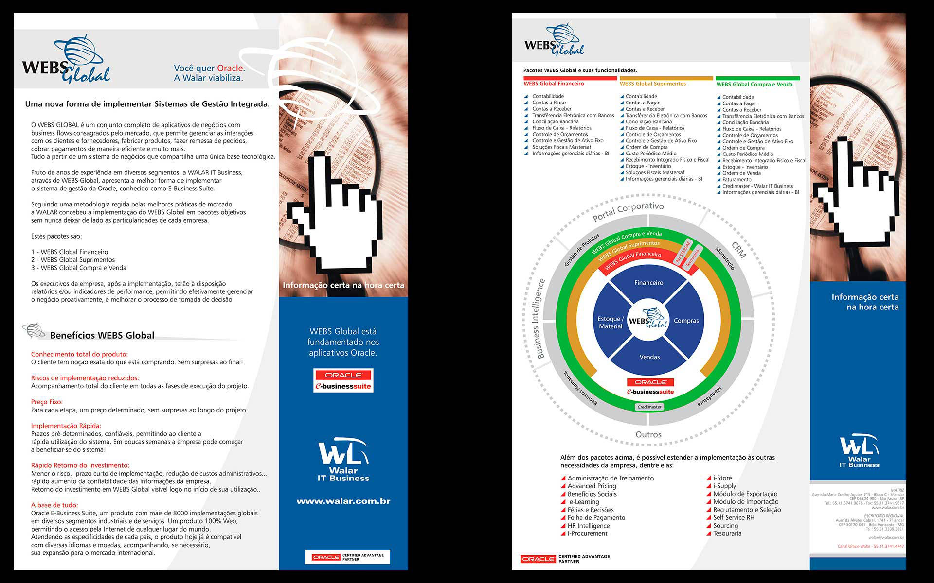 WebsGlobal da Walar It Business - Folheto de Apresentação do produto para feira do Oracle Open World Brasil
